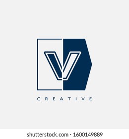 Modern Letter V logo, Vector design concept geometrical  shapes with letter logo icon  for business initial or company identity.