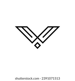 modern letter V monogram line logo design