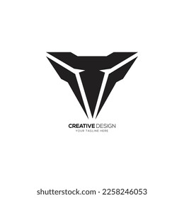 Modern letter V T with lion branding logo concept