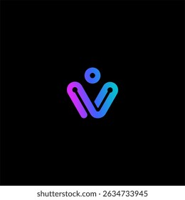 Modern letter V tech or V digital logo concept vector icon