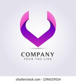 Modern letter V template is suitable for your company and business.