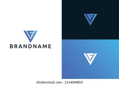 Modern letter V VF FV letter logo