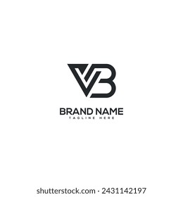 Modern letter VB BV logo design vector template. Initials monogram icon.