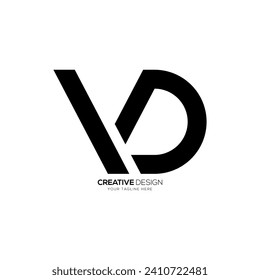 Modern letter Vd creative unique shape monogram logo