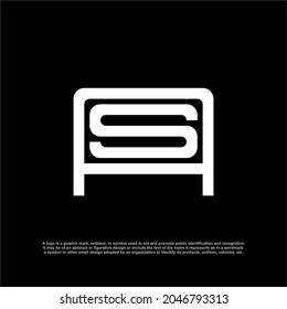 Logo del vector AS de la letra moderna. Plantilla de diseño de logotipo vectorial de carta SA. Plantilla de la marca de diseño del logotipo. Plantilla de diseño del logotipo de la carta inicial.