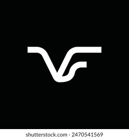 Modern Letter VF Minimalist simple logo, logotype element for template