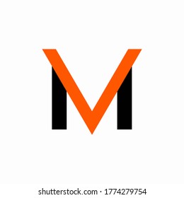 Modern letter VM MV M logo.