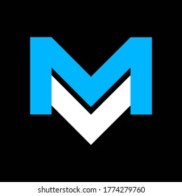Modern letter VM MV M logo.