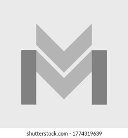 Modern letter VM MV M logo.