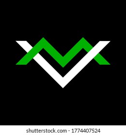 Modern letter VM MV M logo.