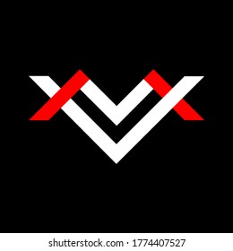 Modern letter VM MV M logo.