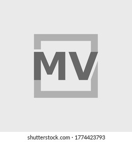 Modern letter VM MV M logo.