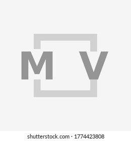 Modern letter VM MV M logo.