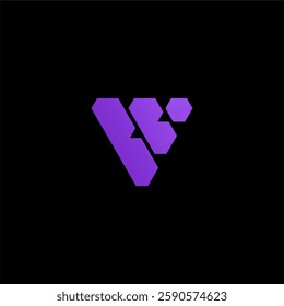 Modern letter VV or geometric letter V logo concept vector icon