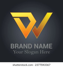 Modern letter W and D logo design vector