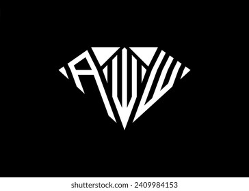 Modern letter A W W diamond shape logo And initial monogram A W W letter logo vector template