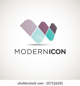Modern letter W icon