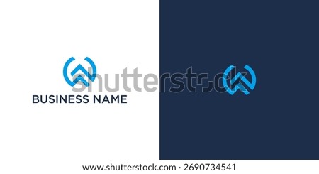 Modern Letter W Monogram Logo Design in Circle Shape for Corporate and Technology Branding