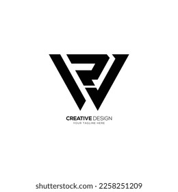 Modern letter W P or W R monogram logo design