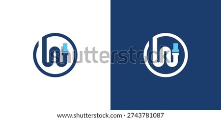 Modern Letter W Plumbing Logo Template for Water and Pipe Service Branding