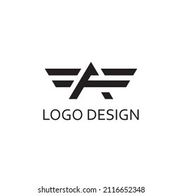 modern letter a with wings logo template