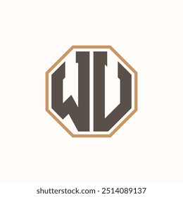 Letra moderna Logotipo WU para a identidade da marca comercial corporativa. Design criativo do logotipo WU.