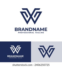 Modern Letter WV Monogram Logo Set, suitable for business with WV or VW initials