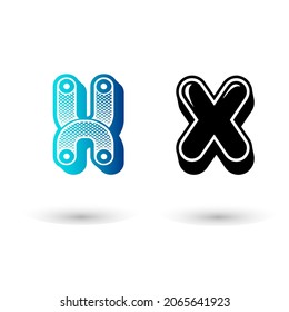 Modern Letter X Icon Illustration