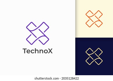 Modern letter X logo for technology company