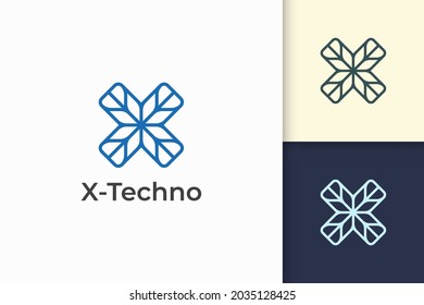 Modern letter X logo for technology company