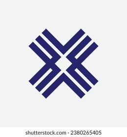 modern letter X monogram geometric line initial based logo design