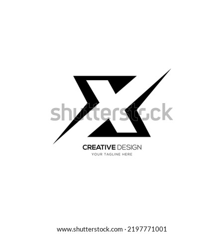 Modern letter X negative space creative sports type monogram logo