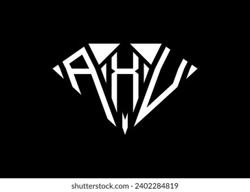 Modern letter A X U diamond shape logo And initial monogram A X U letter logo vector template.