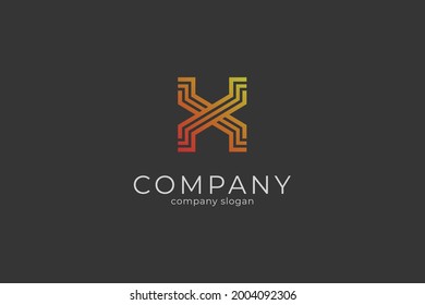 Moderne Buchstaben x Vektorsymbol-Logo-Vorlage