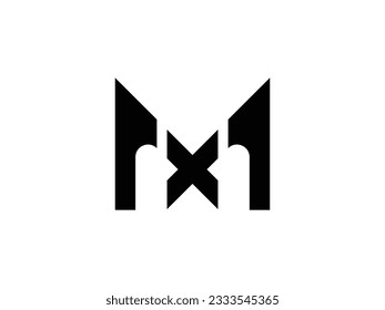 modern letter XM or MX logo design