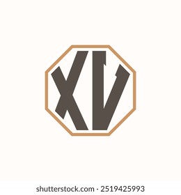Modern Letter XV Logo for Corporate Business Brand Identity. Creative XV Logo Design.