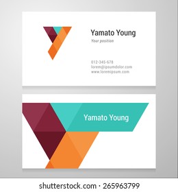 Modern letter Y Business card template. Vector design. Layered, editable.