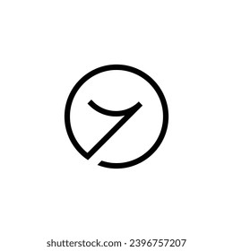 modern letter Y circle initial logo design