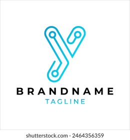 modern letter y technology logo