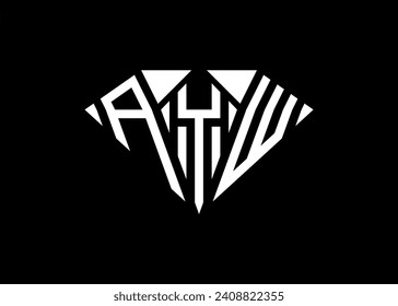 Modern letter A Y W diamond shape logo And initial monogram A Y W letter logo vector template.