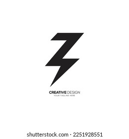 Modern letter Z electric flash creative logo