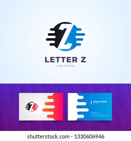 Modern Letter Z Logo and Simple Business Card Design and Illustration for All Type of Business