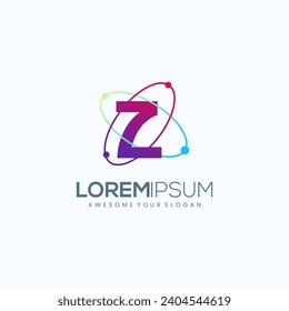 Modern Letter Z Orbit Logo Design Vector Image