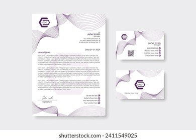 Modern letterhead with business card