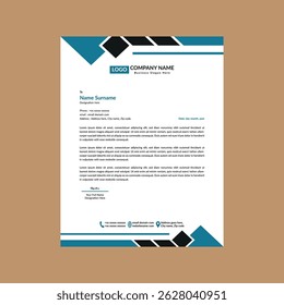 Modern Letterhead Design. Abstract Template Display for Promotion.