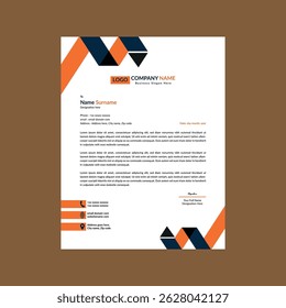 Modern Letterhead Design. Artistic Template Display for Promotion.