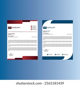 Modern Letterhead Design in Bundle,
Creative Letterhead Design,
Display for Promotional Campaigns, One.