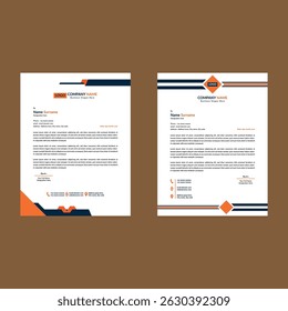 Modern Letterhead Design in Bundle. Innovative Template Display for Promotion.