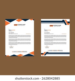 Modern Letterhead Design in Bundle. Minimal Template Display for Promotion.