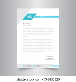 modern letterhead design with clean blue color